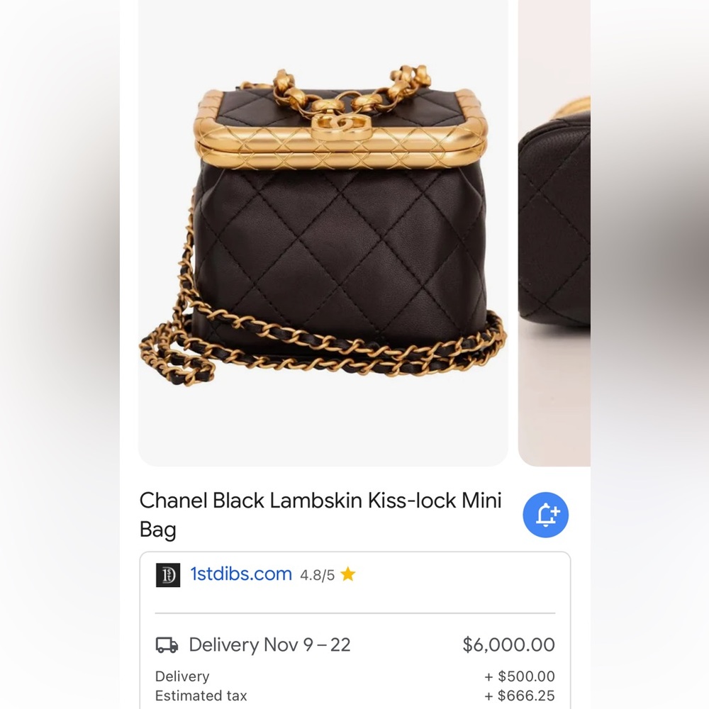 Chanel lamb kiss lock crossbody or bag Italy so soft like butter hard to find - Picture 8 of 10